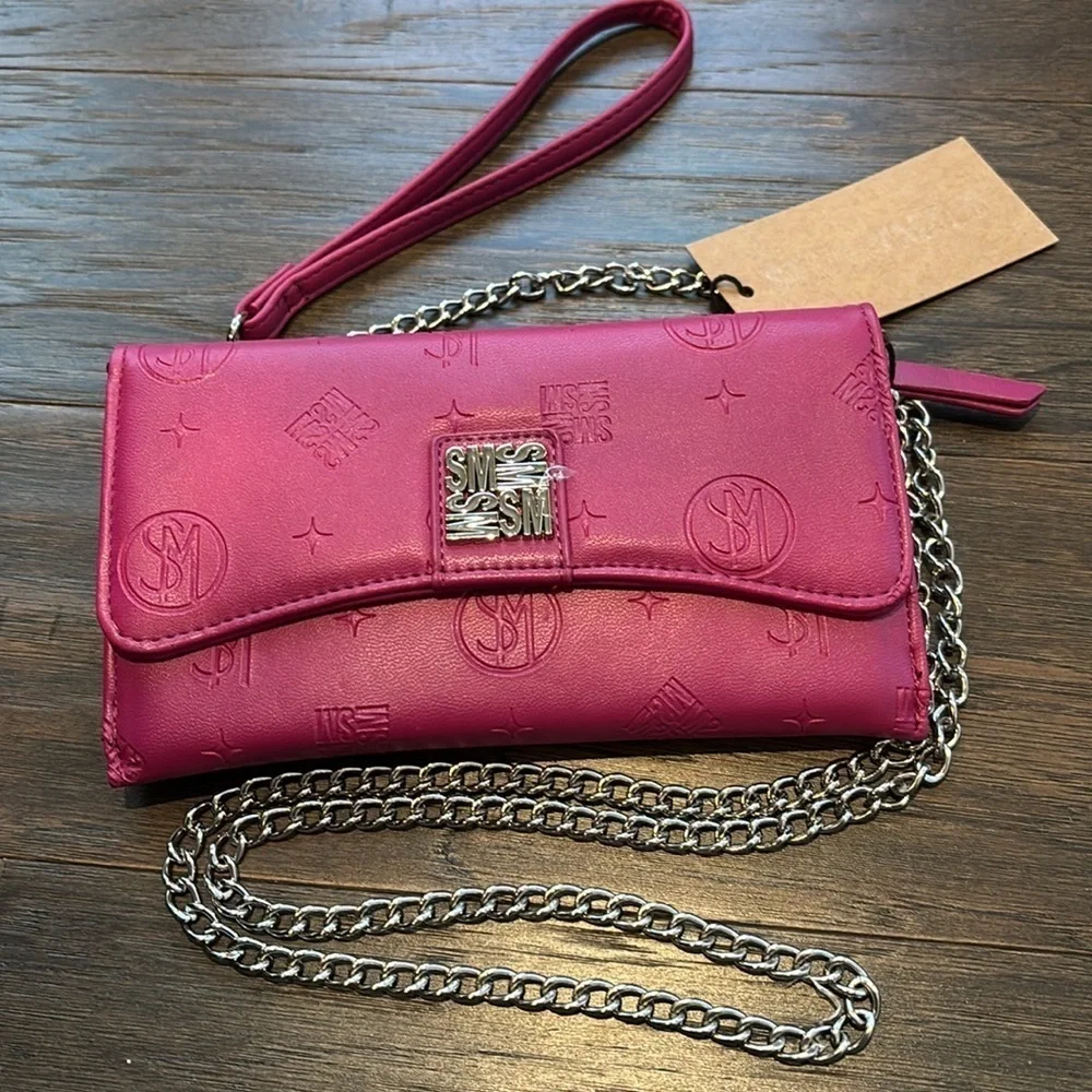 Steve Madden Crossbody/wristlet wallet,snap top,12 card/ID/bill/change removable